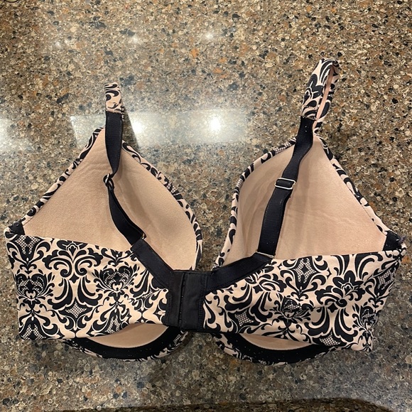 Soma Allura Full Coverage Nude & Black Scroll Print Bra Size 34DD - Picture 4 of 7